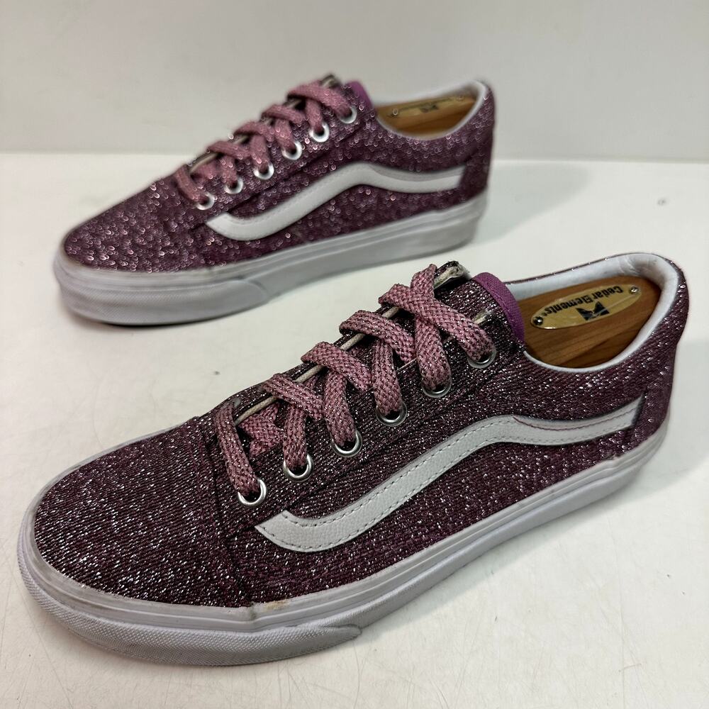 VGUC Vans Women's Old Skool Orchid Pink Metallic Glitter Skate Shoe 90s Y2K 6.5 - Picture 5 of 10